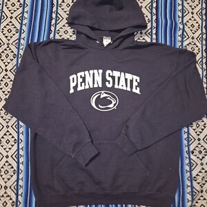 Jerzees Penn State Navy Hooded Sweatshirt with White Logo